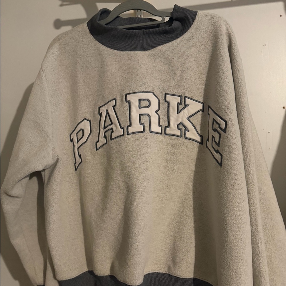Parke Mockneck Sweatshirt inside out charcoal Gray
